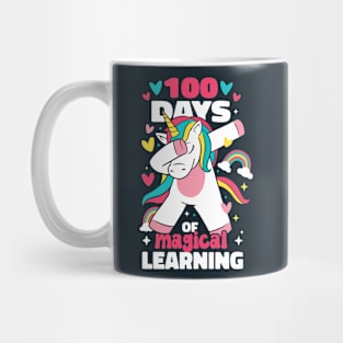 100 Days of Magical Learning // Funny Dabbing Unicorn 100th Day of School Mug